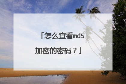 怎么查看md5加密的密码?