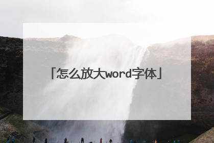 怎么放大word字体