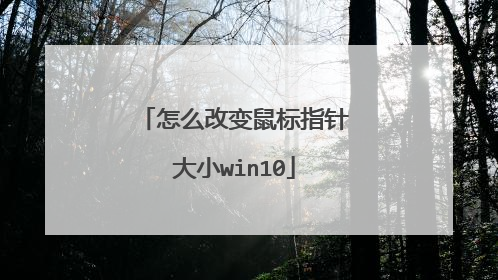 怎么改变鼠标指针大小win10