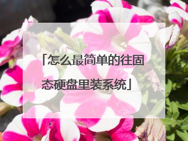 怎么最简单的往固态硬盘里装系统