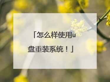 怎么样使用u盘重装系统！