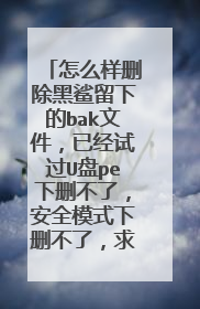 怎么样删除黑鲨留下的bak文件，已经试过U盘pe下删不了，安全模式下删不了，求解大神