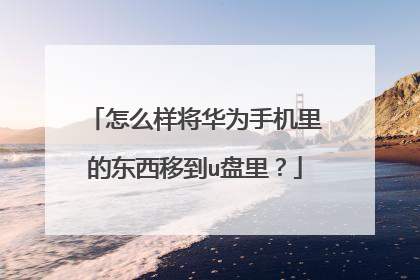 怎么样将华为手机里的东西移到u盘里?