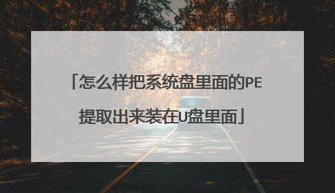 怎么样把系统盘里面的PE 提取出来装在U盘里面