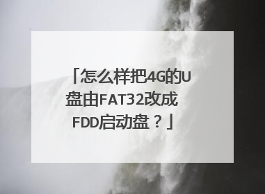 怎么样把4G的U盘由FAT32改成FDD启动盘?