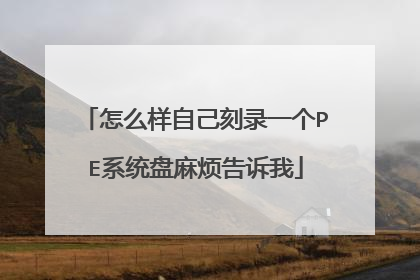 怎么样自己刻录一个PE系统盘麻烦告诉我