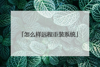 怎么样远程重装系统
