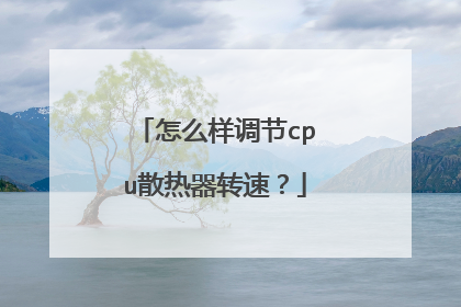 怎么样调节cpu散热器转速?