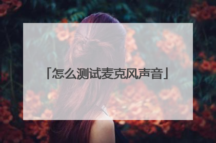 怎么测试麦克风声音