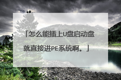 怎么能插上U盘启动盘就直接进PE系统啊。