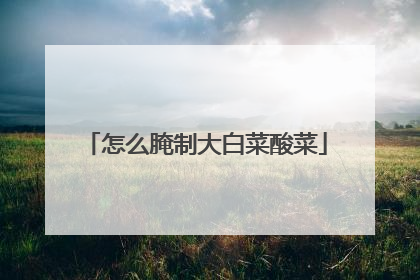 怎么腌制大白菜酸菜