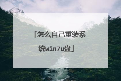 怎么自己重装系统win7u盘