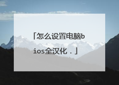 怎么设置电脑bios全汉化.