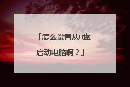 怎么设置从U盘启动电脑啊？