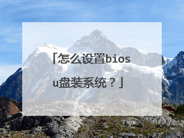 怎么设置bios u盘装系统？