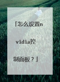 怎么设置nvidia控制面板?
