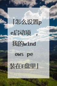 怎么设置pe启动项 ,我的windows pe装在E盘里