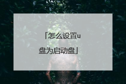 怎么设置u盘为启动盘