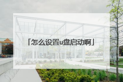 怎么设置u盘启动啊