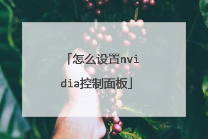 怎么设置nvidia控制面板