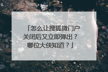 怎么让搜狐微门户关闭后又立即弹出?哪位大侠知道?
