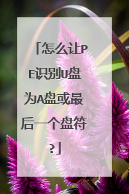 怎么让PE识别U盘为A盘或最后一个盘符?