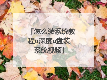 怎么装系统教程u深度u盘装系统视频