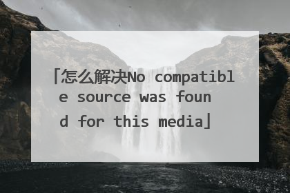 怎么解决No compatible source was found for this media