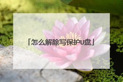 怎么解除写保护U盘