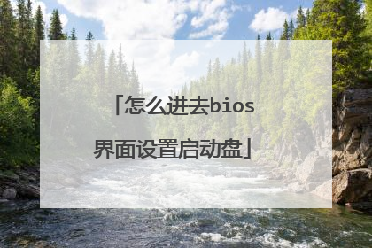 怎么进去bios界面设置启动盘