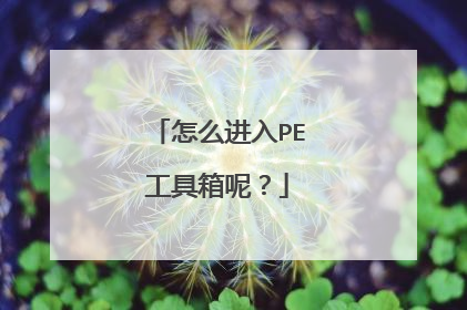 怎么进入PE工具箱呢?