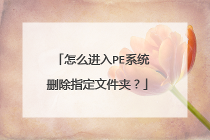 怎么进入PE系统删除指定文件夹？
