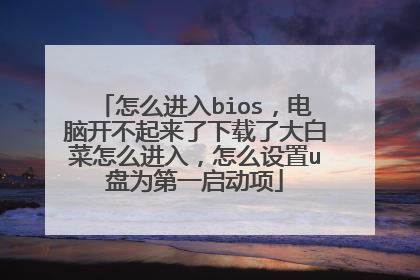 怎么进入bios,电脑开不起来了下载了大白菜怎么进入,怎么设置u盘为第一启动项