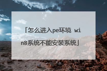 怎么进入pe环境 win8系统不能安装系统
