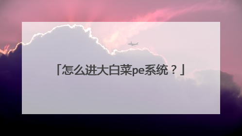 怎么进大白菜pe系统？