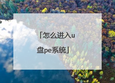 怎么进入u盘pe系统
