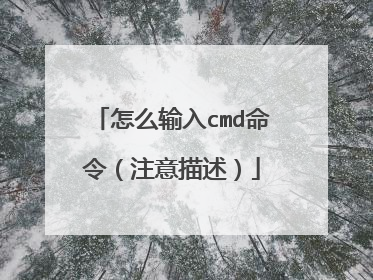 怎么输入cmd命令(注意描述)