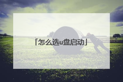 怎么选u盘启动
