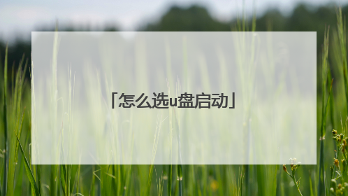 怎么选u盘启动