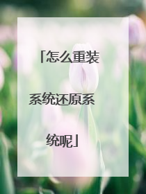 怎么重装系统还原系统呢