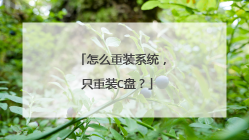怎么重装系统,只重装C盘?