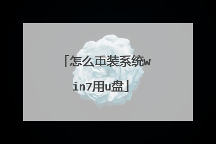 怎么重装系统win7用u盘