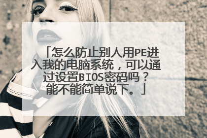 怎么防止别人用PE进入我的电脑系统，可以通过设置BIOS密码吗？能不能简单说下。