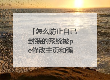 怎么防止自己封装的系统被pe修改主页和强制安装软件?