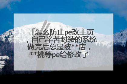怎么防止pe改主页,自己辛苦封装的系统做完后总是被**店,**桃等pe给修改了,大家有什么办法在
