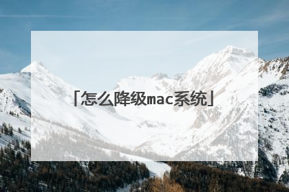 怎么降级mac系统