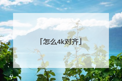 怎么4k对齐