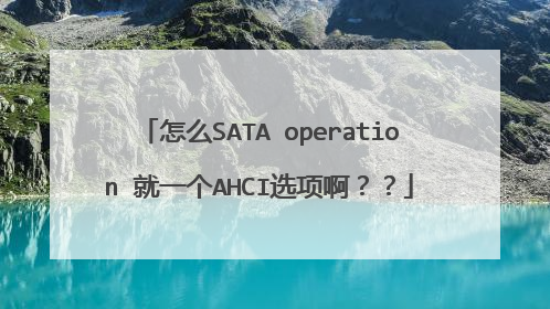 怎么SATA operation 就一个AHCI选项啊??