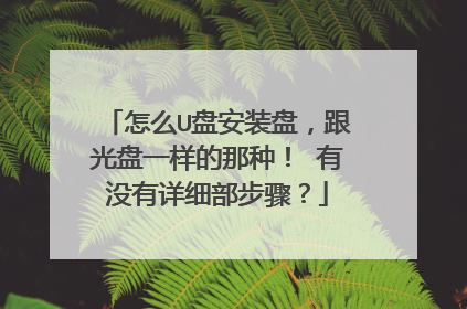 怎么U盘安装盘,跟光盘一样的那种! 有没有详细部步骤?