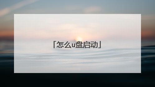 怎么u盘启动